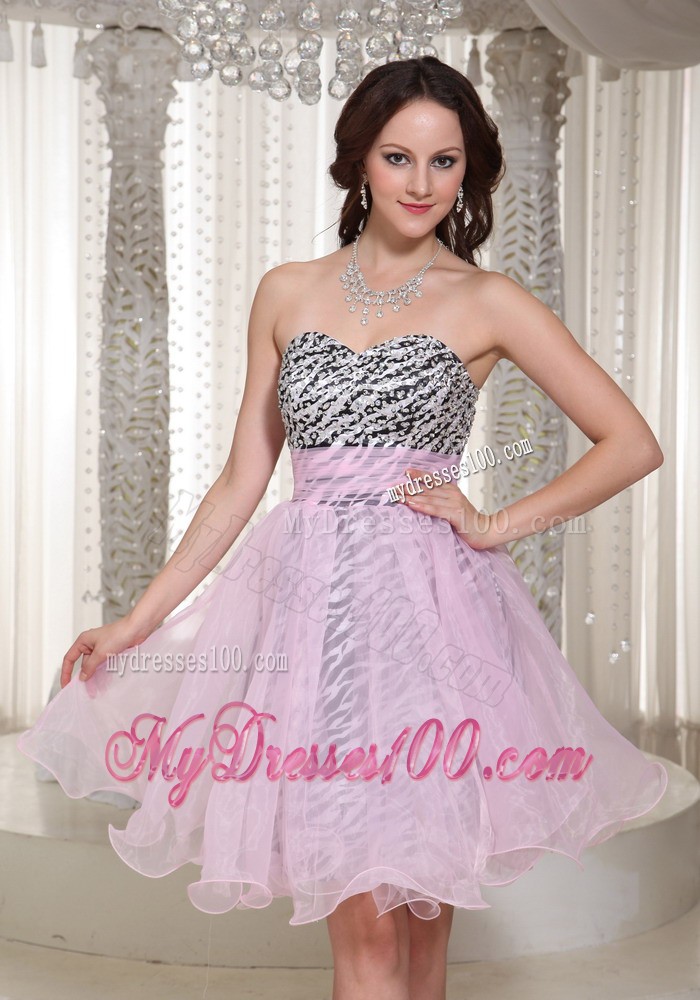 Sweetheart Knee-length 2013 Sweetheart Evening Dress with Zebra