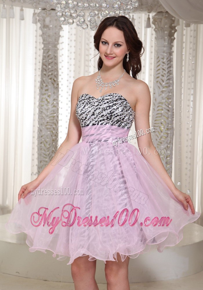 Sweetheart Knee-length 2013 Sweetheart Evening Dress with Zebra