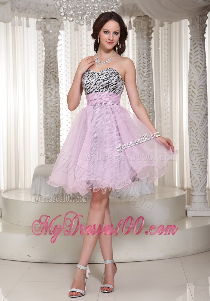 Sweetheart Knee-length 2013 Sweetheart Evening Dress with Zebra