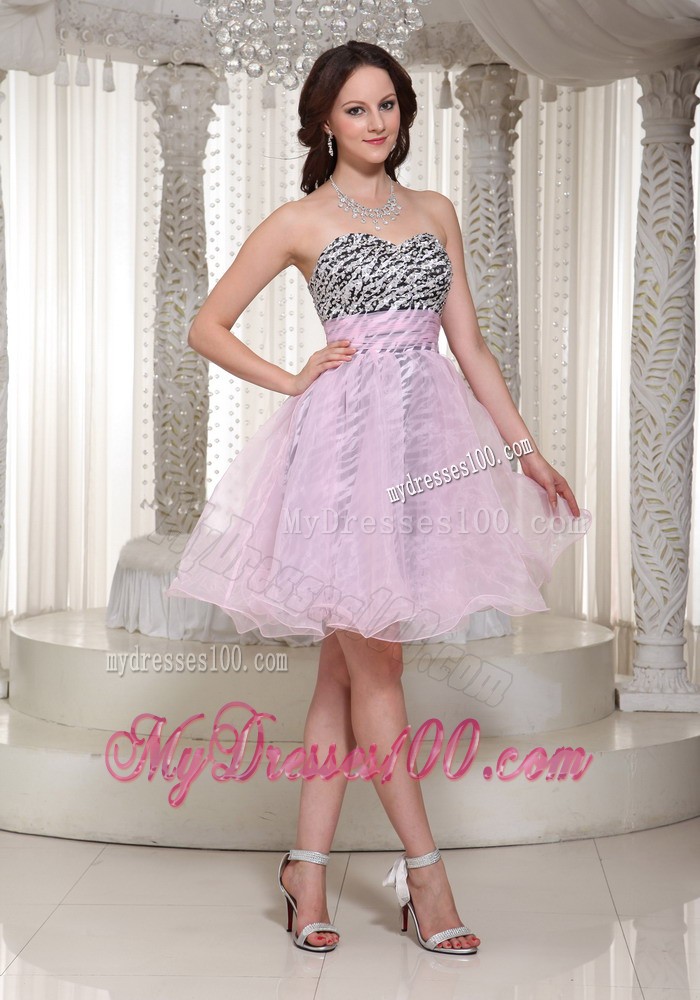 Sweetheart Knee-length 2013 Sweetheart Evening Dress with Zebra