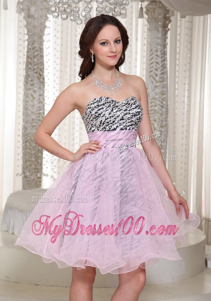 Sweetheart Knee-length 2013 Sweetheart Evening Dress with Zebra