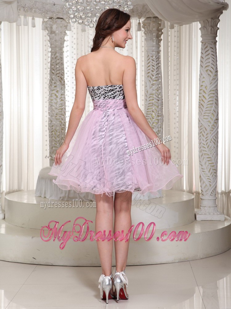 Sweetheart Knee-length 2013 Sweetheart Evening Dress with Zebra