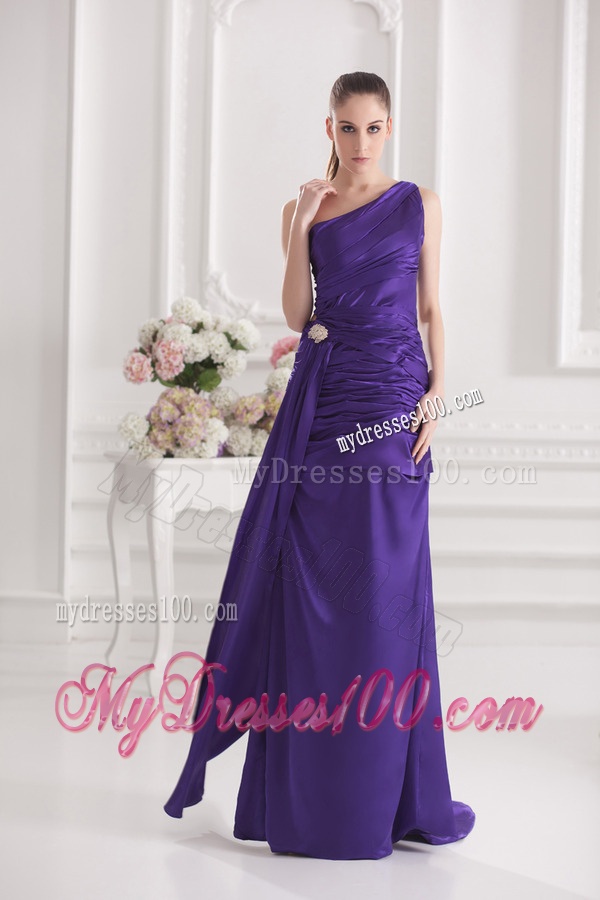 Column One Shoulder Floor-length Taffeta Evening Dress