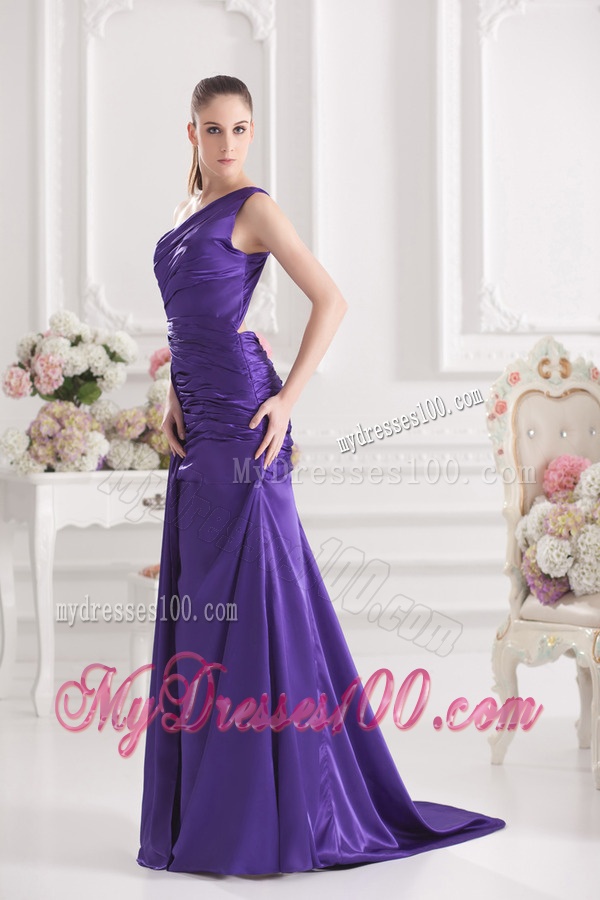 Column One Shoulder Floor-length Taffeta Evening Dress