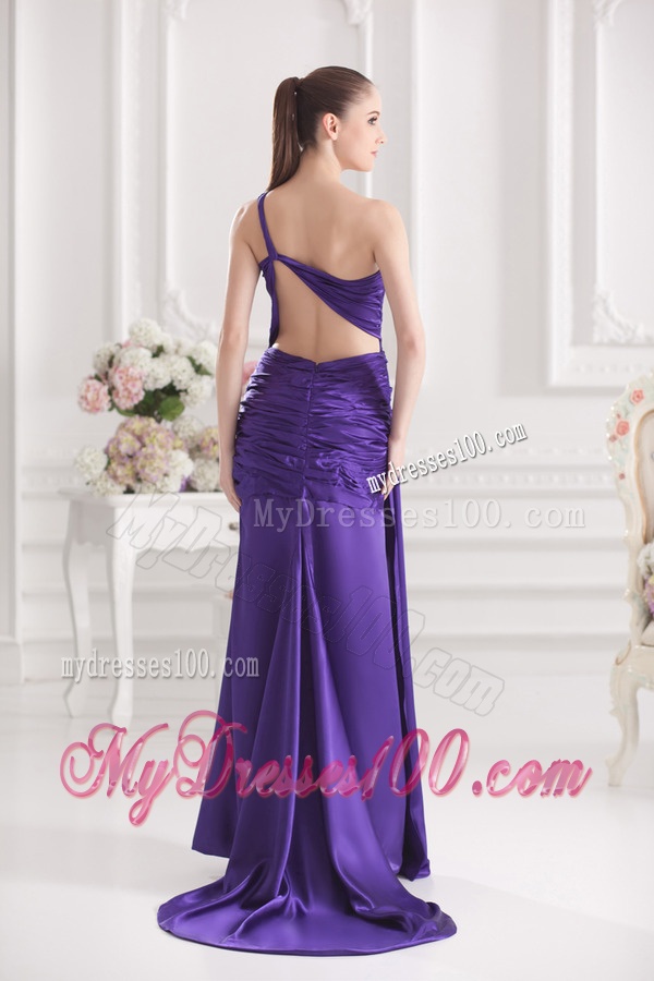 Column One Shoulder Floor-length Taffeta Evening Dress