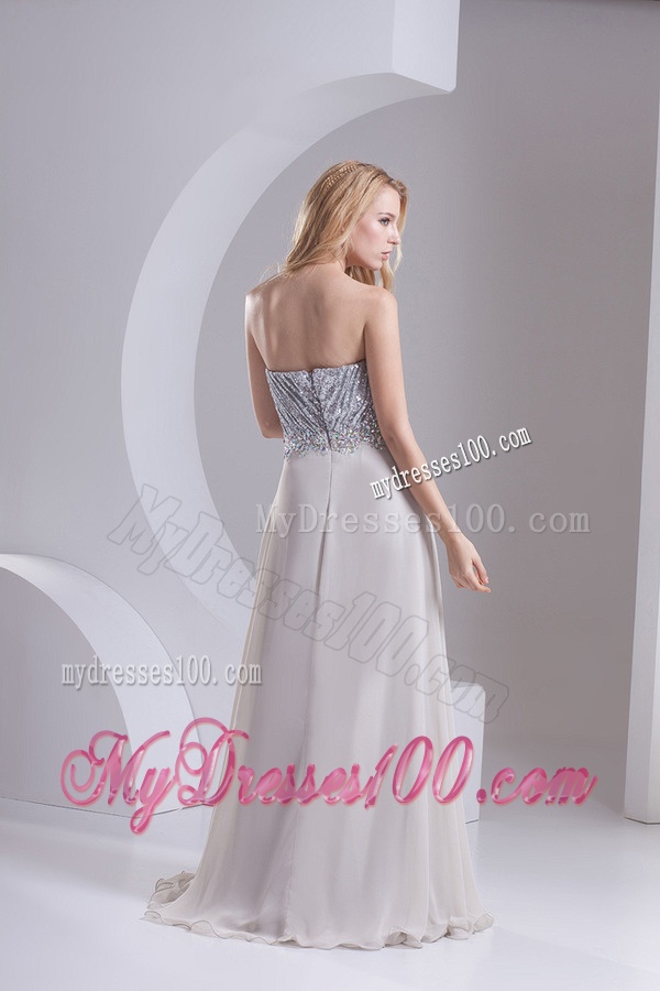 A-line Gray Sweetheart Sleeveless Sequins