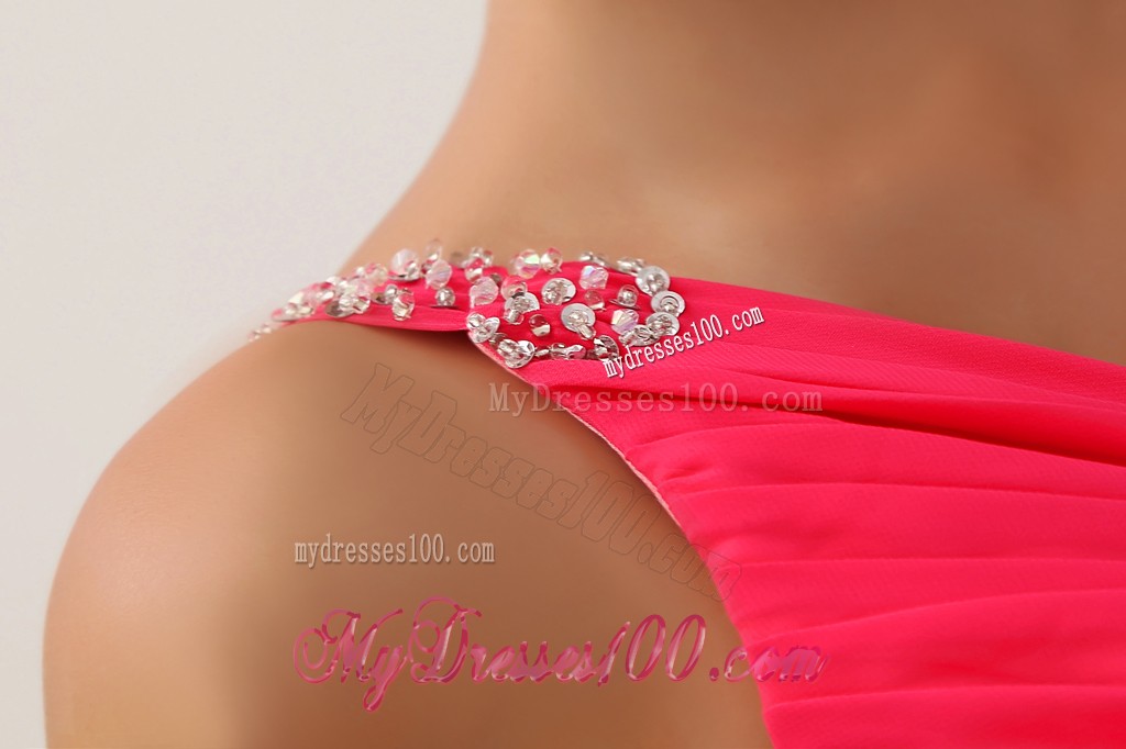 2013 Latest Asymmetrical Hot Pink One Shoulder High-low Dresses