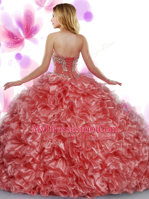 Sweet Beading and Ruffles Sweet 16 Dresses Green Lace Up Sleeveless Floor Length