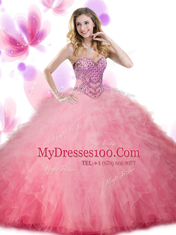 Floor Length Lace Up 15 Quinceanera Dress Apple Green for Military Ball and Sweet 16 and Quinceanera with Beading and Ruffles