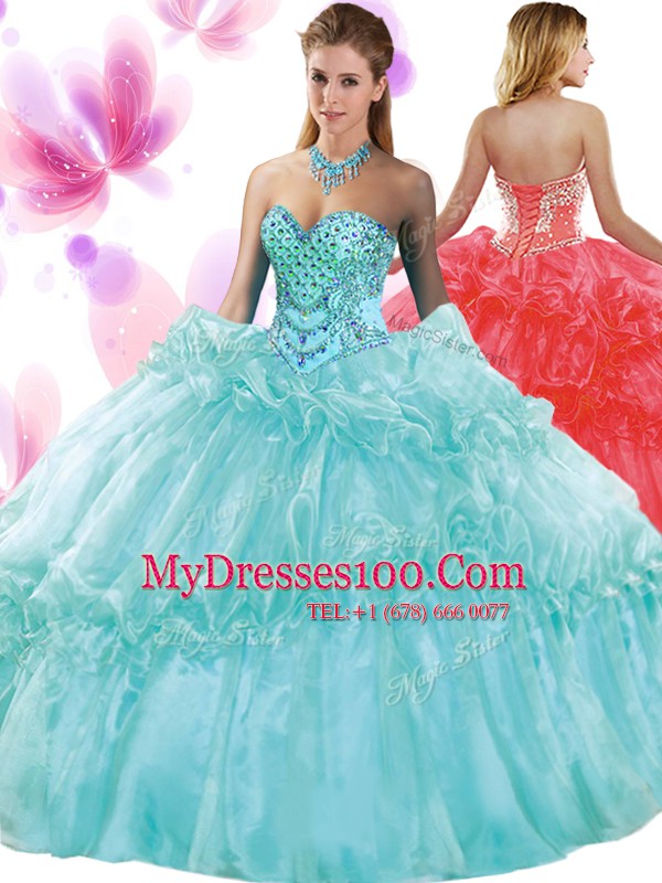 Sleeveless Lace Up Floor Length Pick Ups Vestidos de Quinceanera