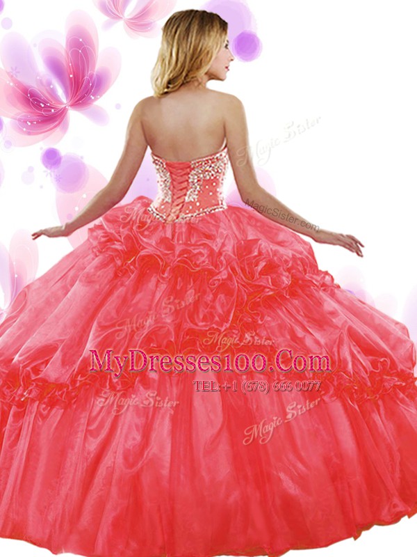 Sleeveless Lace Up Floor Length Pick Ups Vestidos de Quinceanera