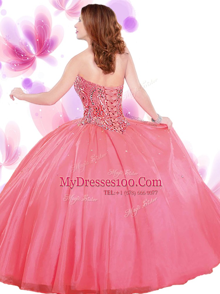Sophisticated Pick Ups Sweetheart Sleeveless Lace Up Sweet 16 Quinceanera Dress Turquoise Organza