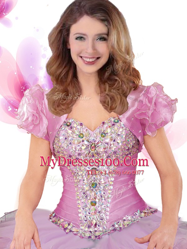 Inexpensive Multi-color Ball Gowns Sweetheart Sleeveless Tulle Floor Length Lace Up Beading and Ruffles Ball Gown Prom Dress