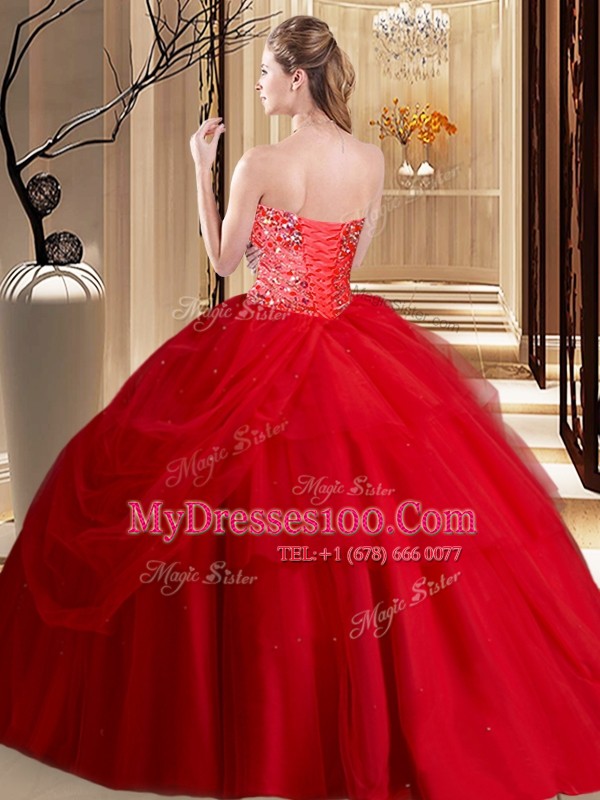 Royal Blue Sweetheart Neckline Beading Quince Ball Gowns Sleeveless Lace Up
