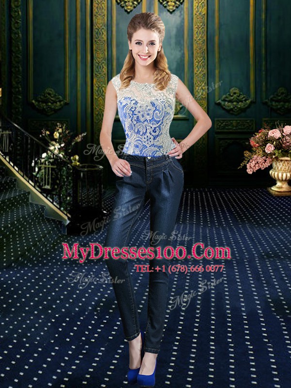 Amazing Four Piece Sleeveless Brush Train Lace Zipper Sweet 16 Dresses