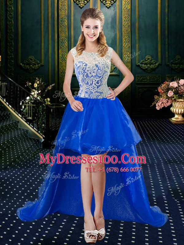Amazing Four Piece Sleeveless Brush Train Lace Zipper Sweet 16 Dresses