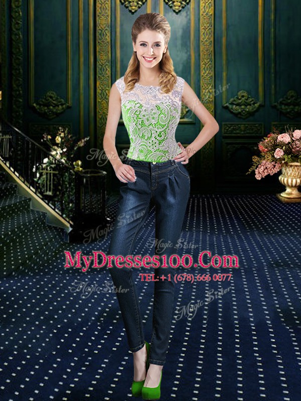 Sophisticated Four Piece High-neck Sleeveless Brush Train Zipper 15th Birthday Dress Tulle