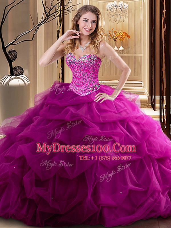 Sleeveless Beading and Ruffles Lace Up Sweet 16 Dresses