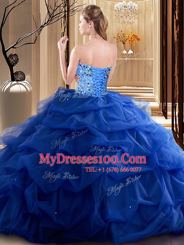Teal Ball Gowns Beading and Ruffles Sweet 16 Quinceanera Dress Zipper Tulle Sleeveless Floor Length
