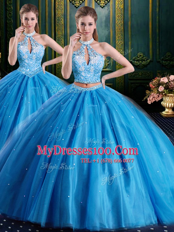 Fashion Sleeveless Lace Up Floor Length Beading and Appliques Sweet 16 Dresses