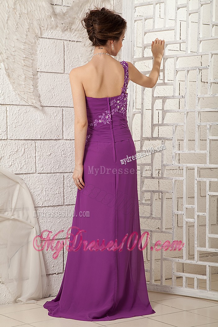 One Shoulder Purple Dresses For Prom with Jacket