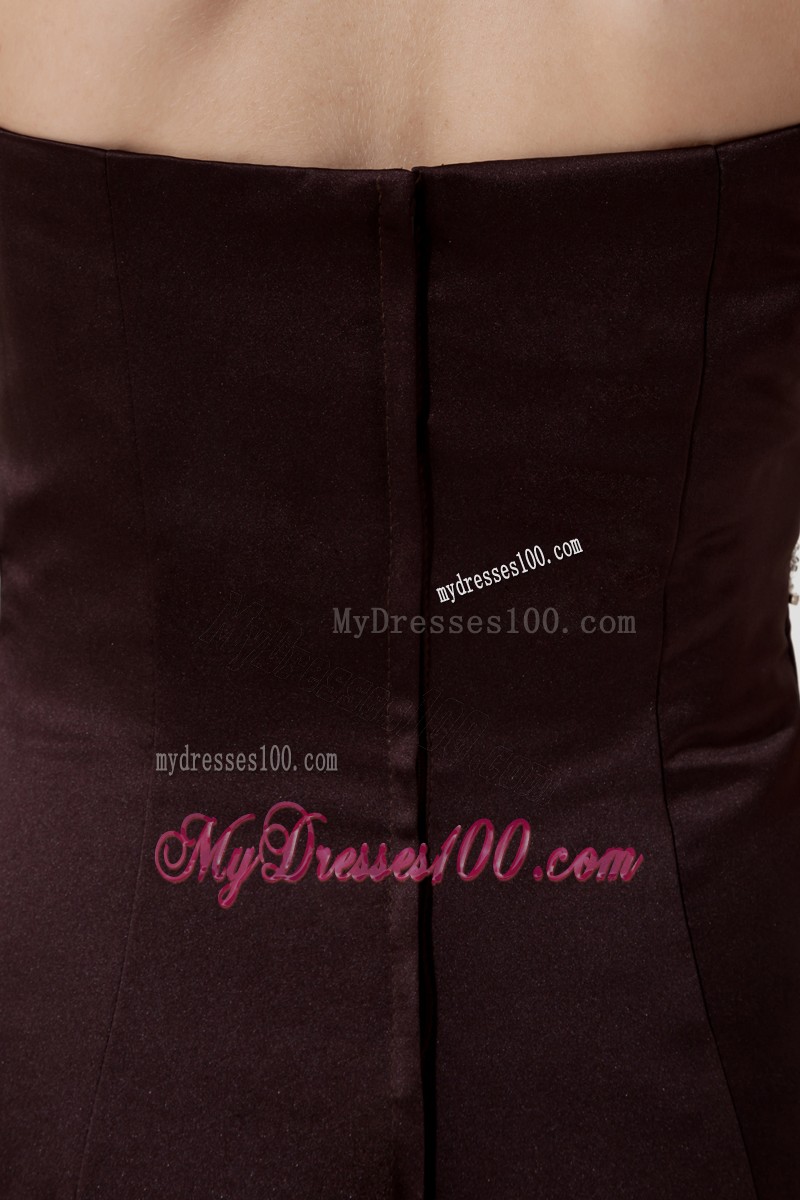 Brown Column Sweetheart Beading Mini Prom Dress for Cheap