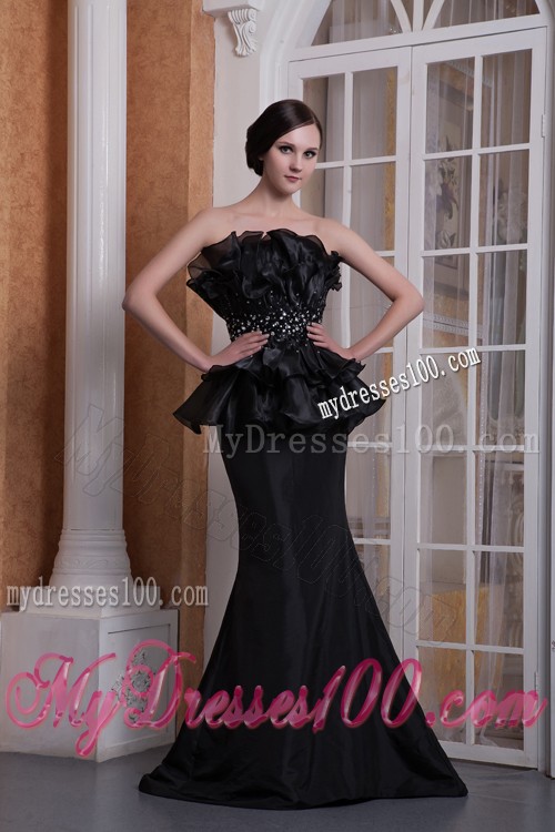 Strapless Beaded Mermaid Prom Dress Sweep Train in Style