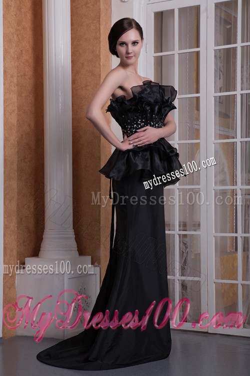 Strapless Beaded Mermaid Prom Dress Sweep Train in Style
