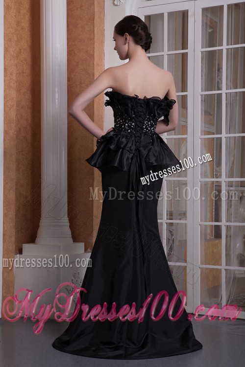 Strapless Beaded Mermaid Prom Dress Sweep Train in Style
