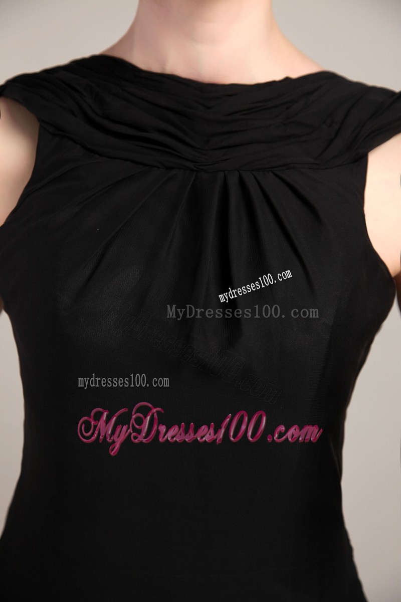 Elegant Backless Bateau Neckline Black Mini Prom Dresses