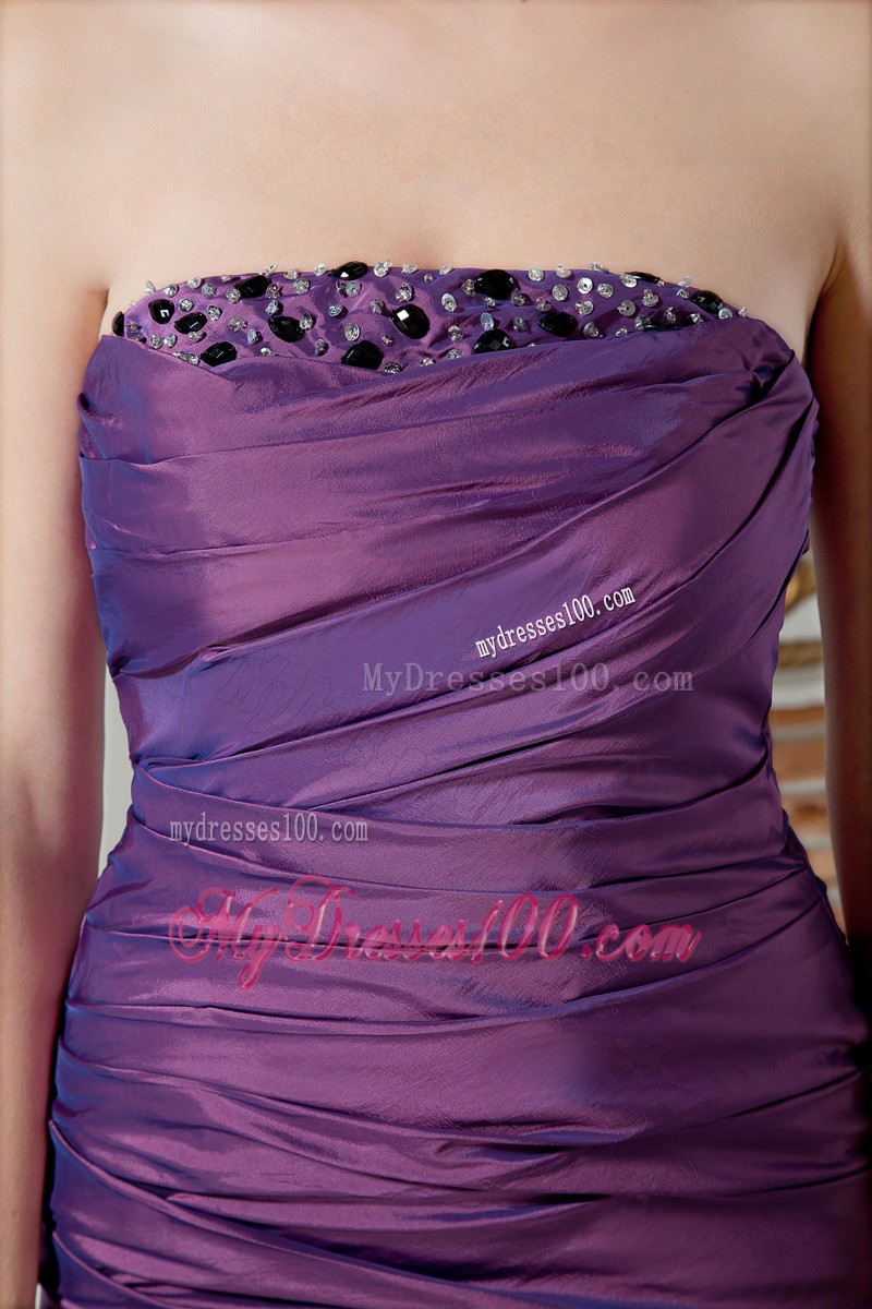 Beaded Strapless Prom Gowns with Ruching and Hand Made Flowers