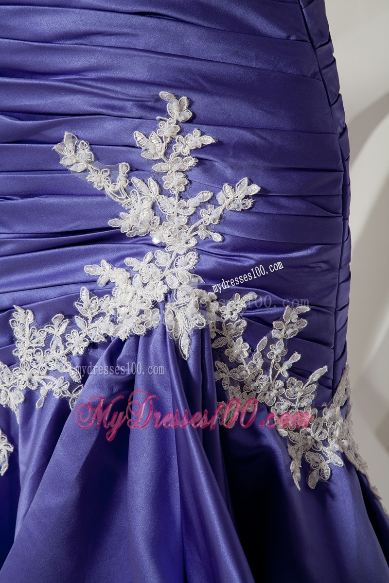 Mermaid Train Sweetheart Elastic Wove Prom Dress in Purple