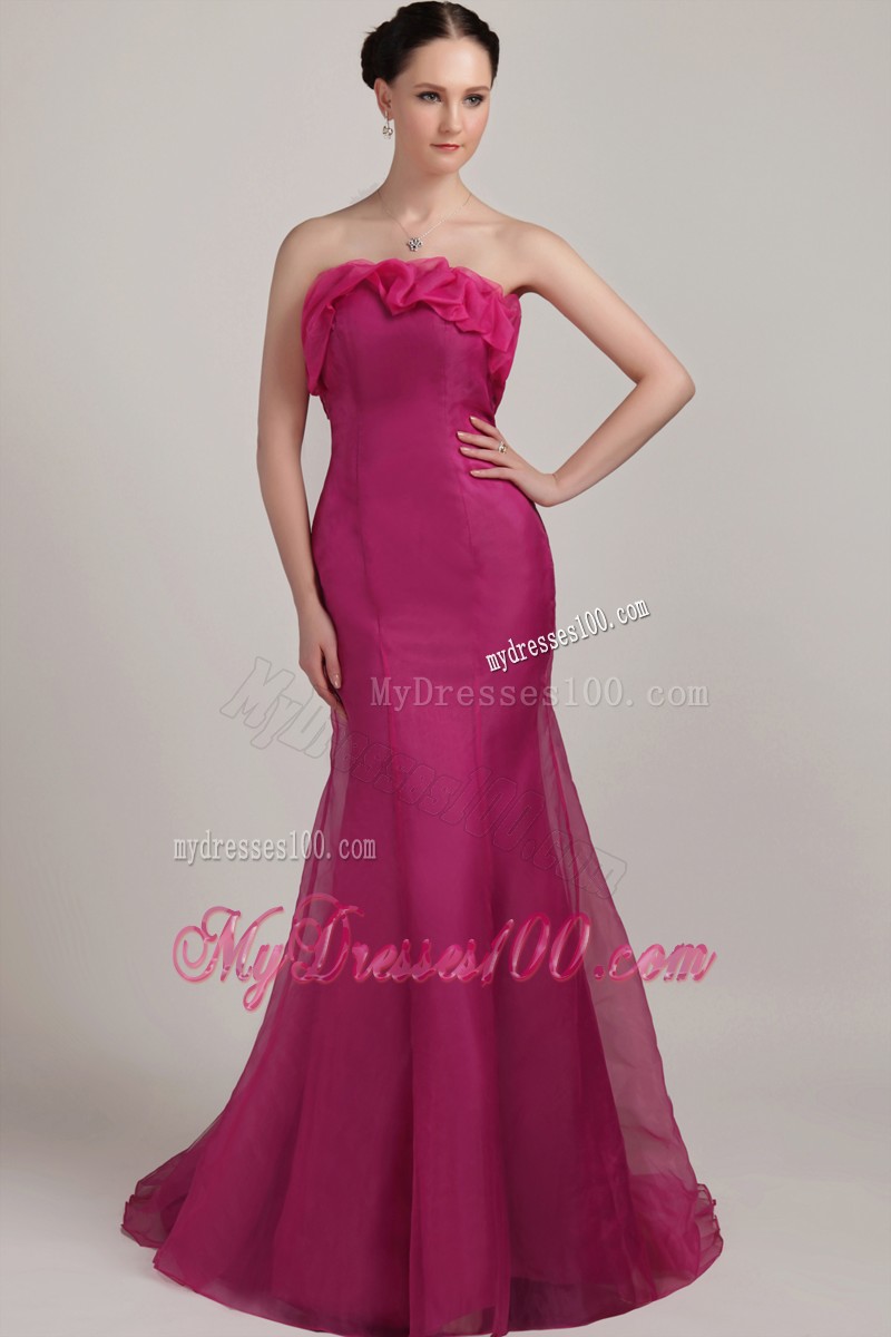 Sexy Mermaid Floor Length Ruffles Prom Party Dresses Zipper-up in Fashion
