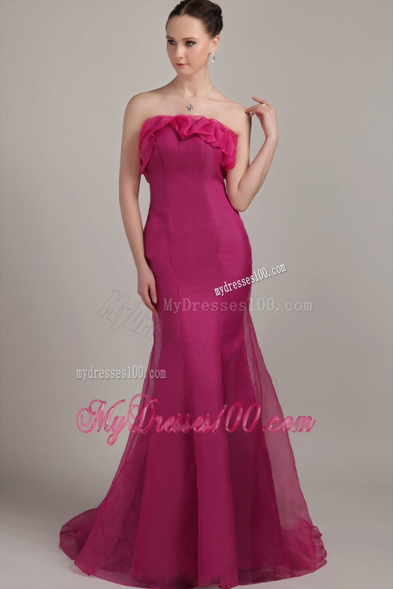 Sexy Mermaid Floor Length Ruffles Prom Party Dresses Zipper-up in Fashion