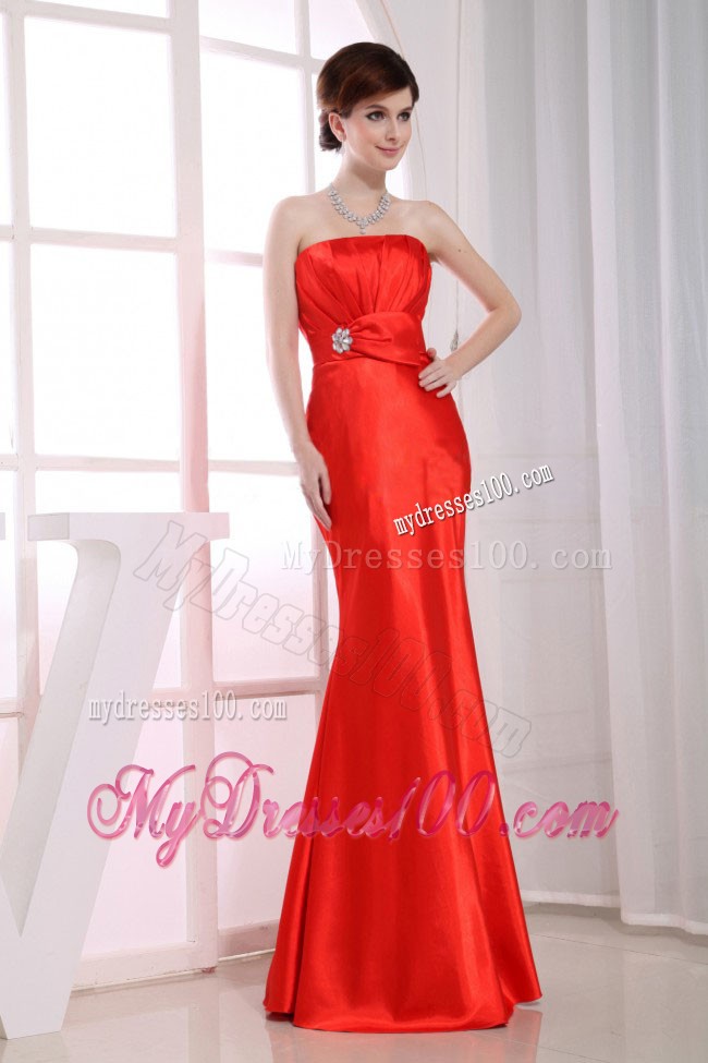 Mermaid Floor-length Dress for Prom with Petal Neckline and Beaded Sash