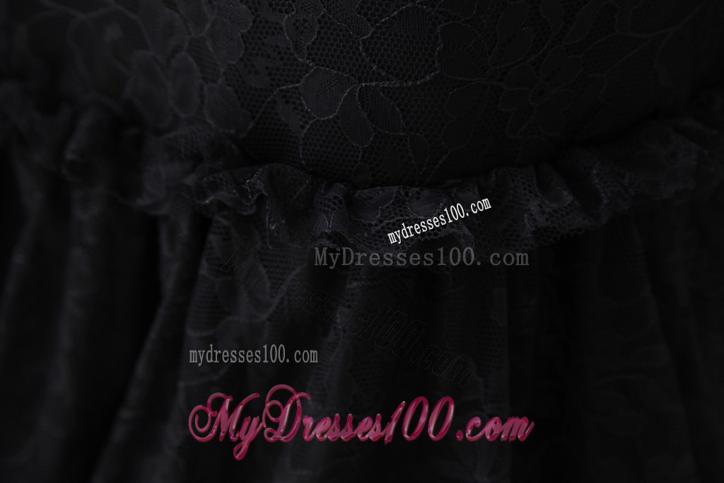 Elegant Court Train Spaghetti Straps Black Prom Dress Well-packaged