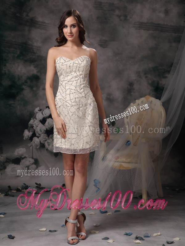 Custom Made Champagne Prom Dresses Shining with the Diamonds