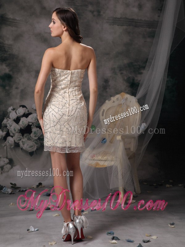 Custom Made Champagne Prom Dresses Shining with the Diamonds