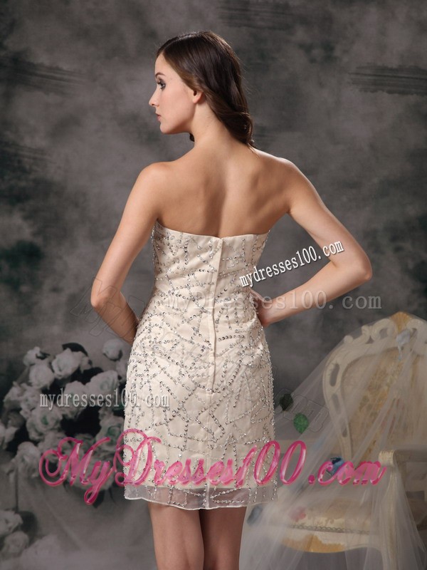 Custom Made Champagne Prom Dresses Shining with the Diamonds