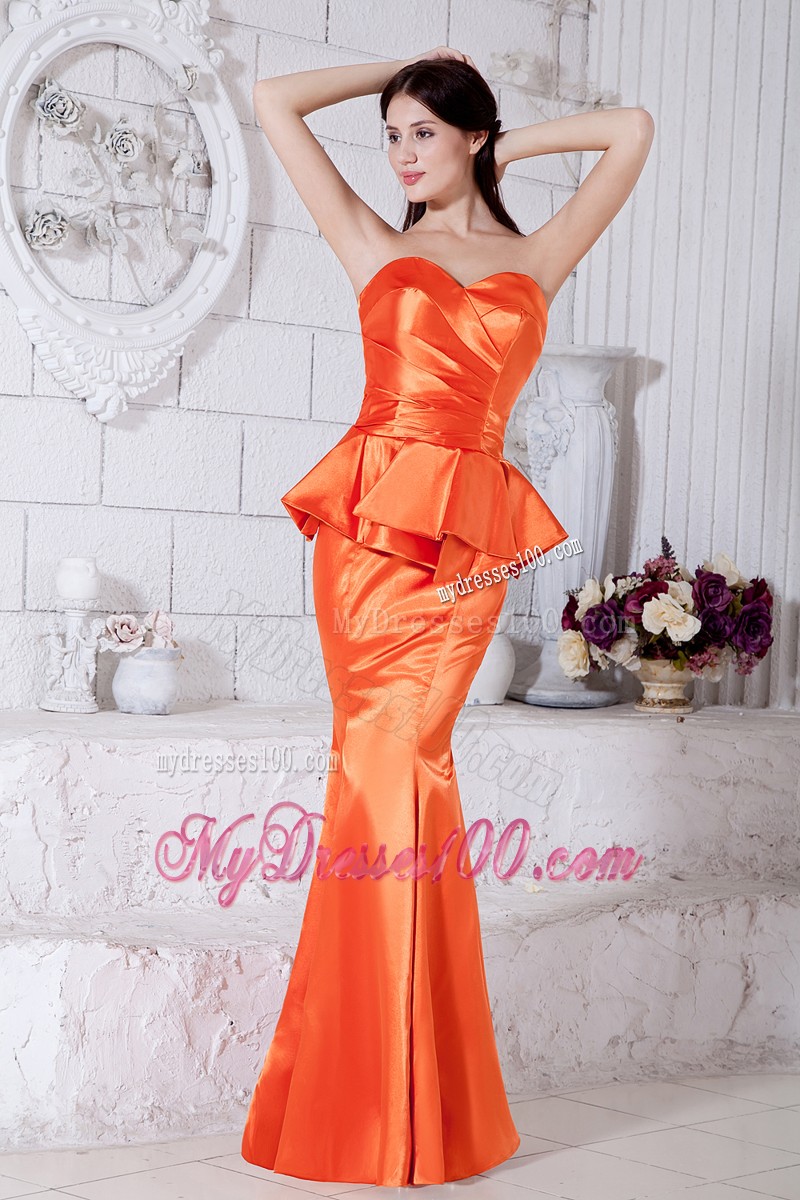 Custom Made Ruching Sweetheart Trumpet Prom Dress with Petal Edge