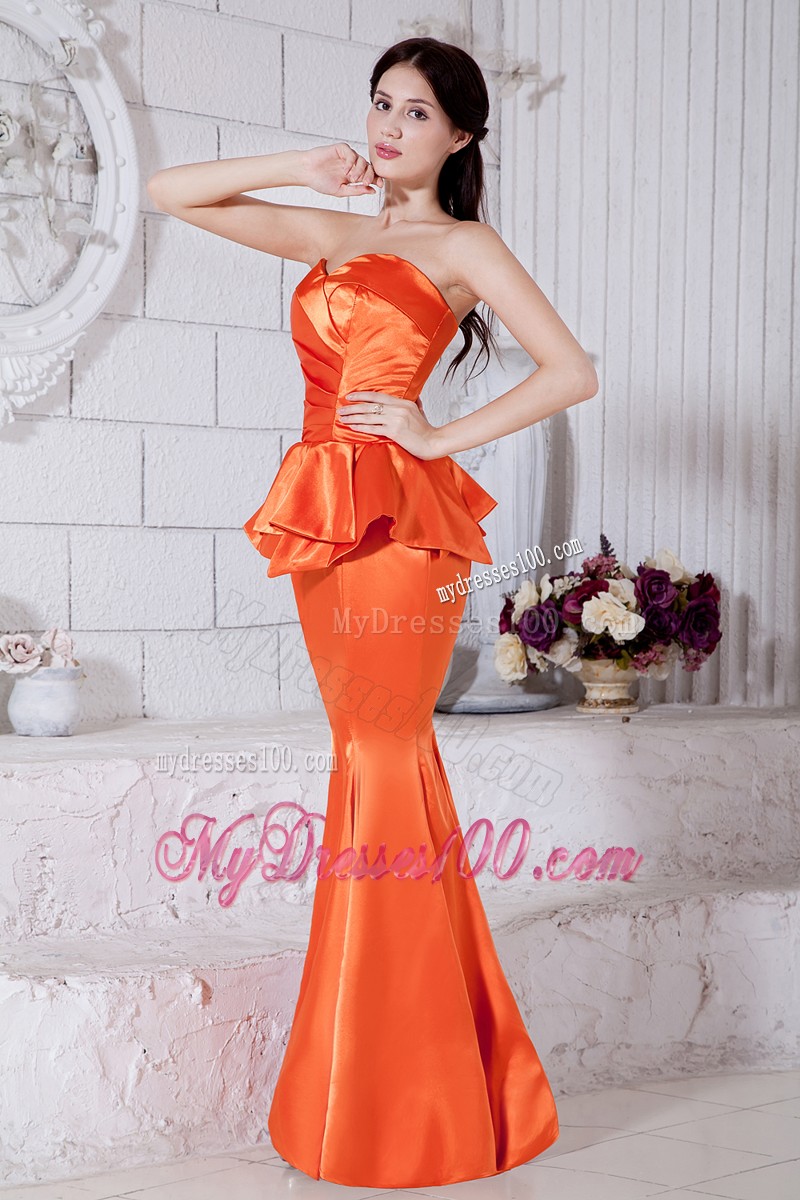 Custom Made Ruching Sweetheart Trumpet Prom Dress with Petal Edge