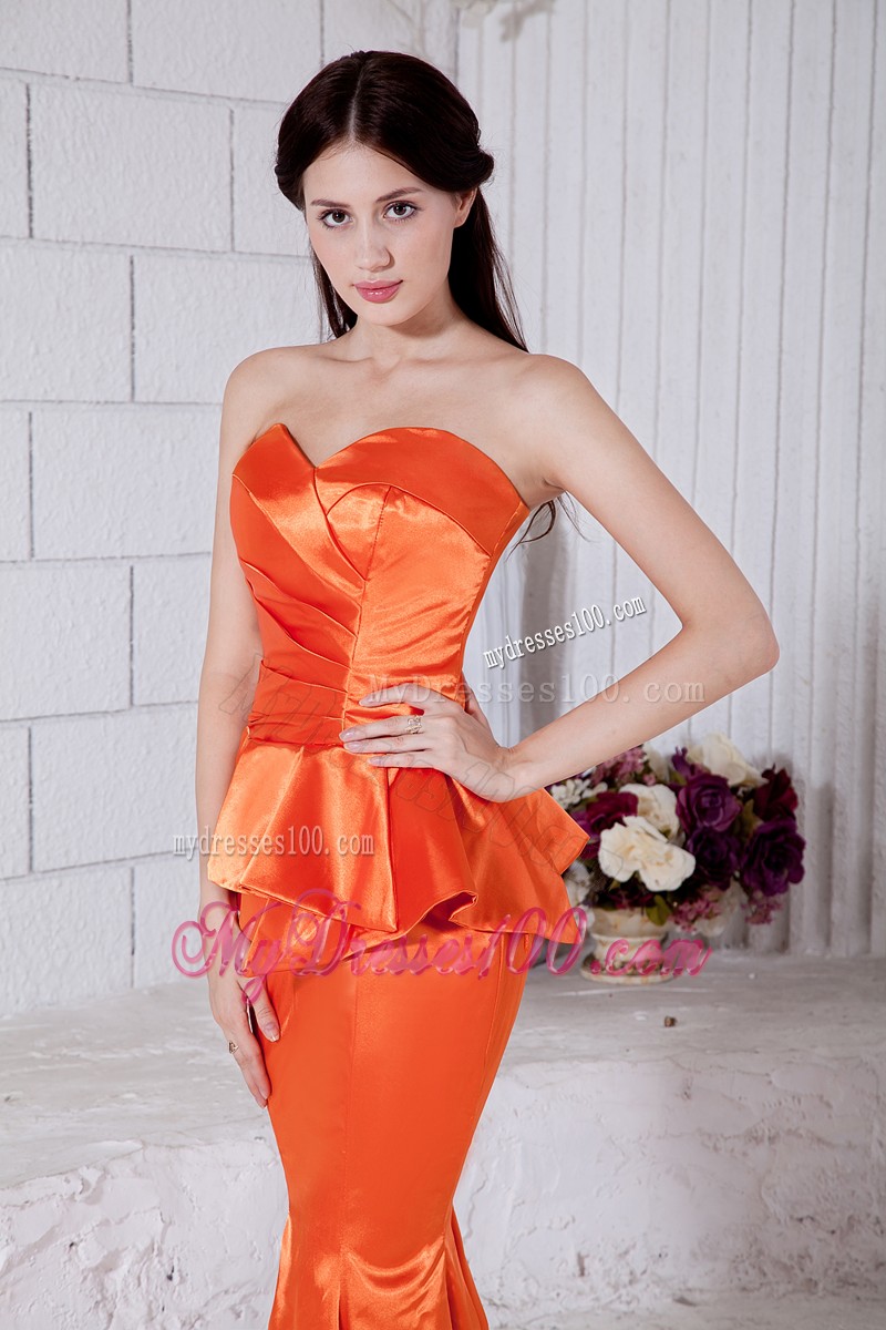 Custom Made Ruching Sweetheart Trumpet Prom Dress with Petal Edge