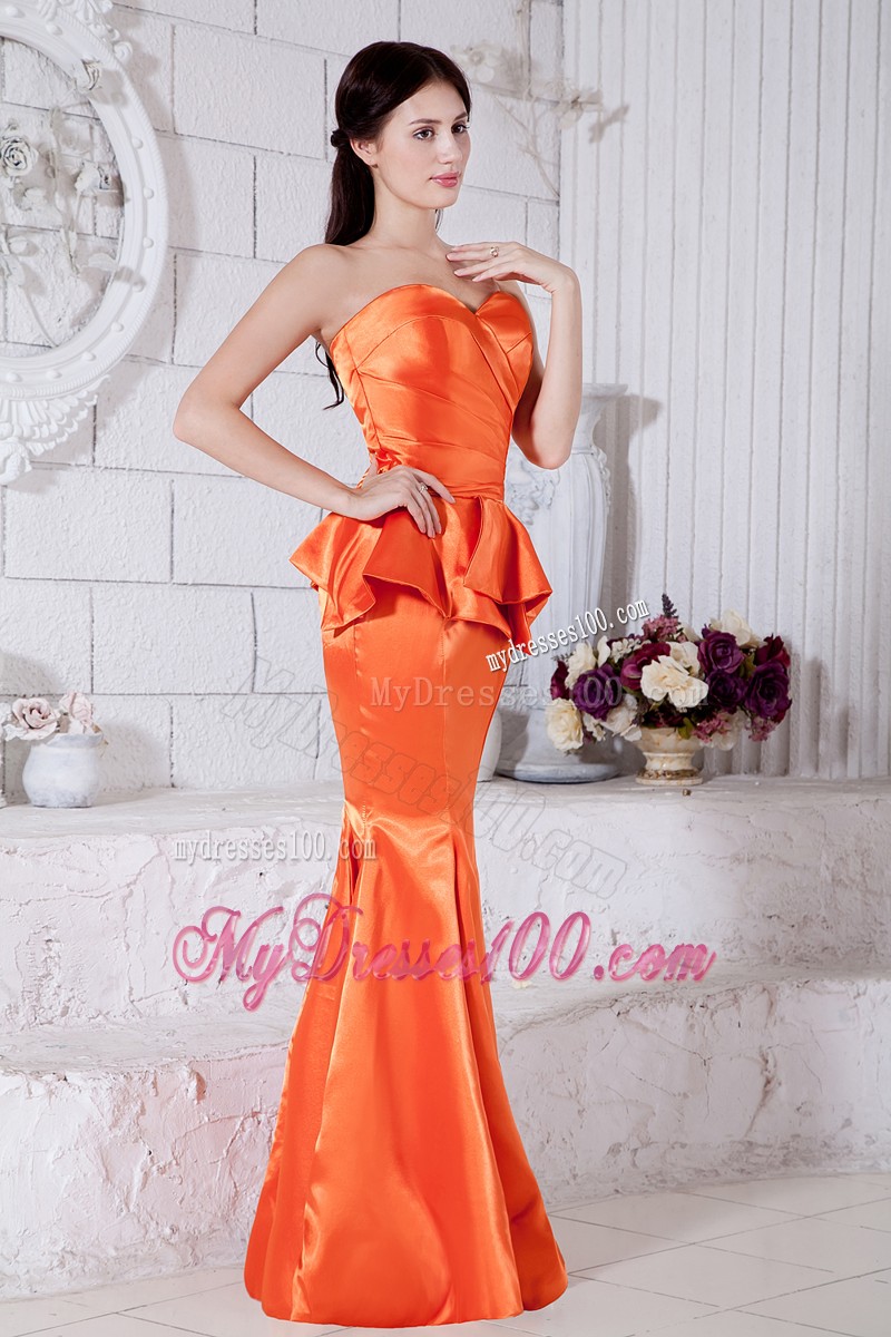 Custom Made Ruching Sweetheart Trumpet Prom Dress with Petal Edge