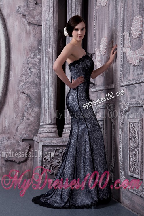 Special Print Strapless Black Prom Dress The Brand New Style