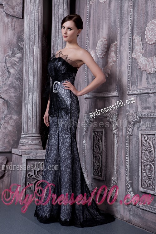 Special Print Strapless Black Prom Dress The Brand New Style