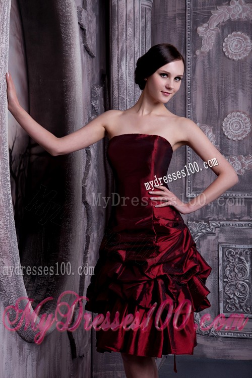 Dark Red Ruffle Layers Knee-length Prom Dresses for Women
