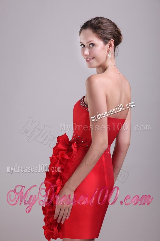 Rolling Flowers Sweetheart Short Mini Prom Dress with Beading