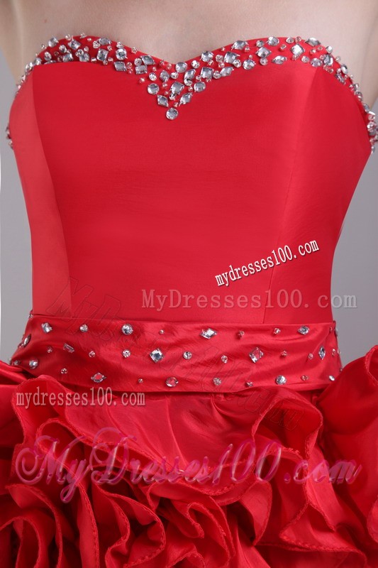 Rolling Flowers Sweetheart Short Mini Prom Dress with Beading
