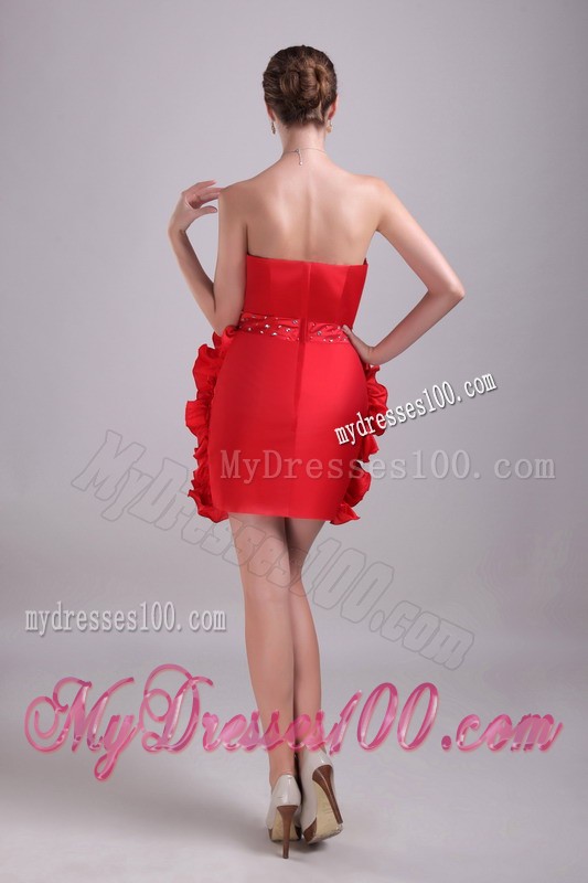Rolling Flowers Sweetheart Short Mini Prom Dress with Beading