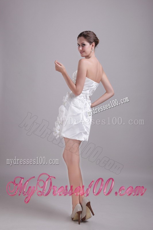 Wonderful Rolling Flowers Sweetheart Mini Prom Dresses in White